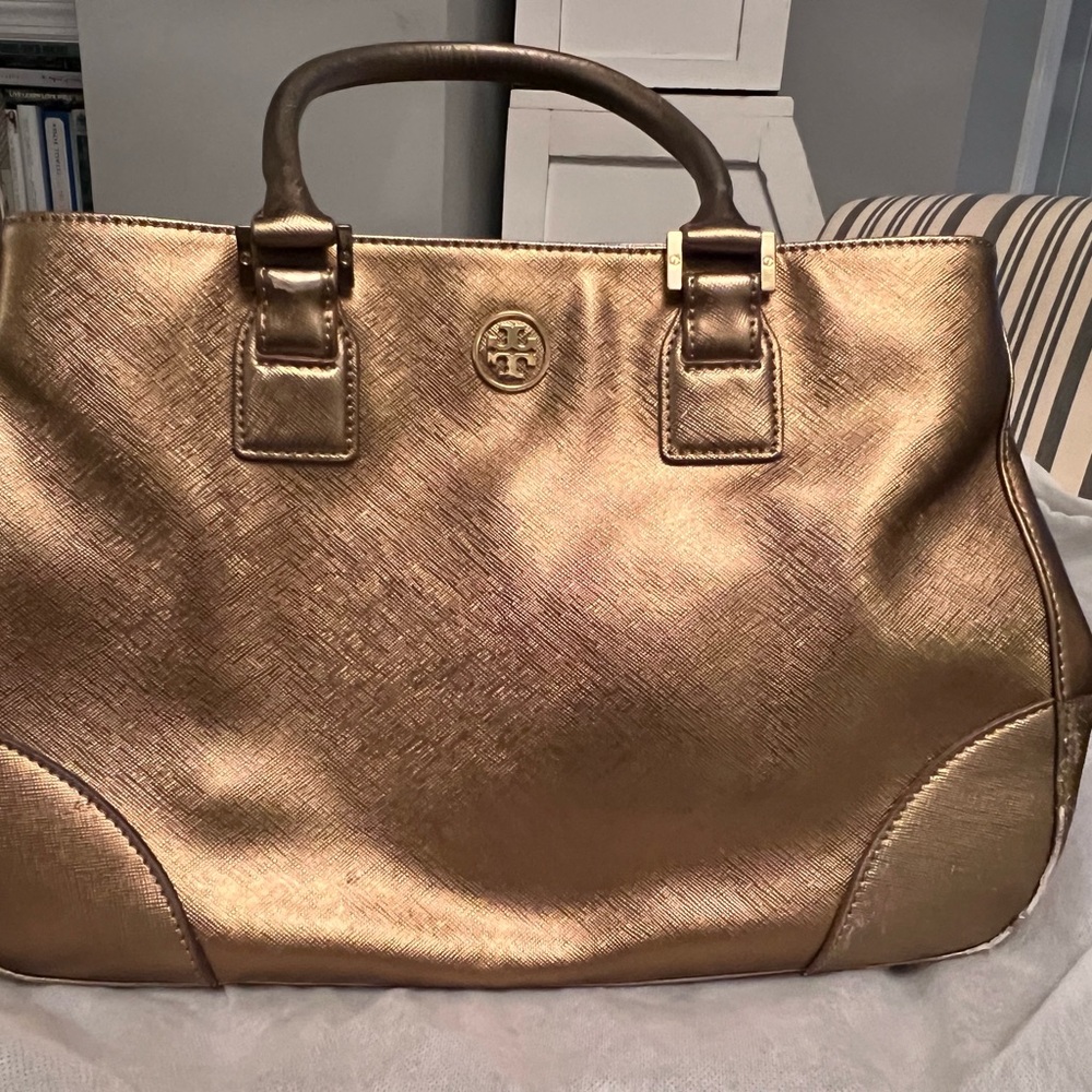 Beautiful gold Tory Burch tote